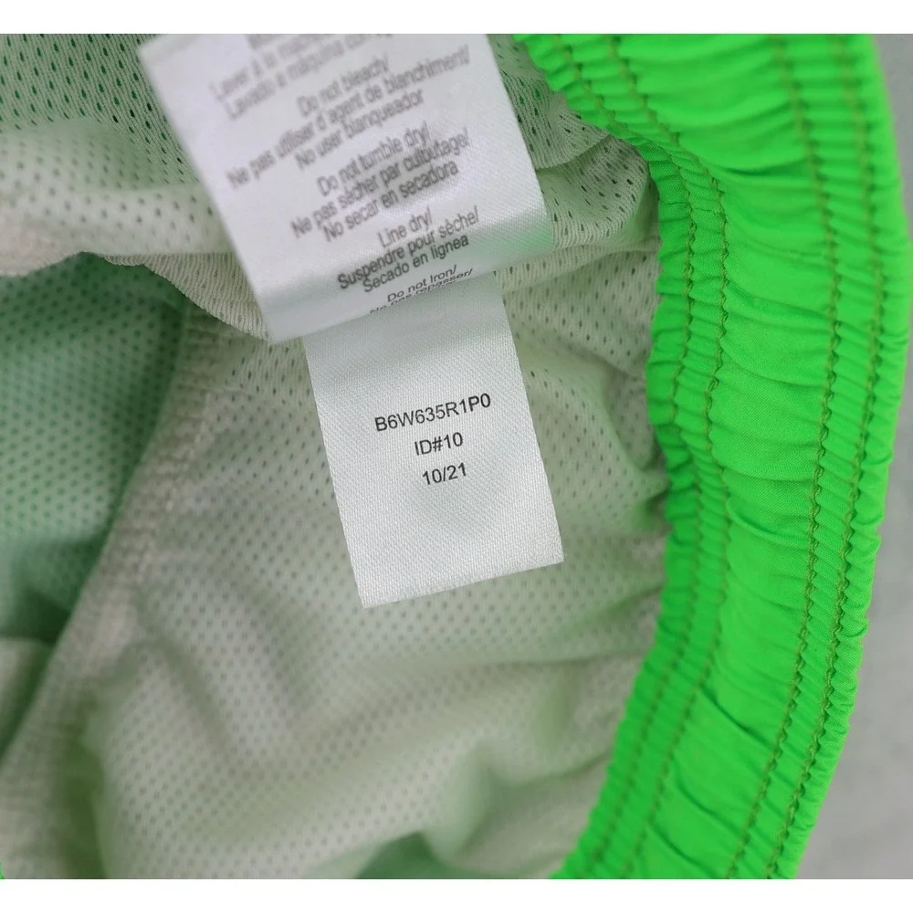 Psycho Bunny Swim Trunks Mens Small S Neon Green Piping Board Shorts Lined 5